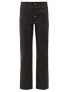 Matchesfashion.com Joseph - Den High Rise Leather Trousers - Womens - Black
