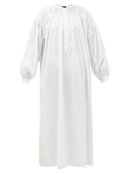 Matchesfashion.com Su Paris - Mayunga Pinstripe Cotton-poplin Tunic Dress - Womens - White Stripe