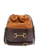 Matchesfashion.com Gucci - 1955 Horsebit Drawstring Leather Bucket Bag - Womens - Brown Multi
