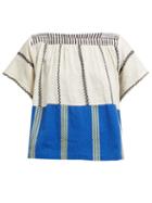 Matchesfashion.com Ace & Jig - Vista Aztec Striped Cotton Voile Top - Womens - Blue