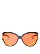 Matchesfashion.com Balenciaga - Ski Reflective Cat Eye Sunglasses - Womens - Orange