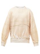 Bianca Saunders - Cable-knit Print Jersey Sweatshirt - Mens - Cream Multi