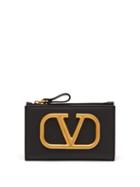 Matchesfashion.com Valentino - V Ring Leather Wallet - Womens - Black