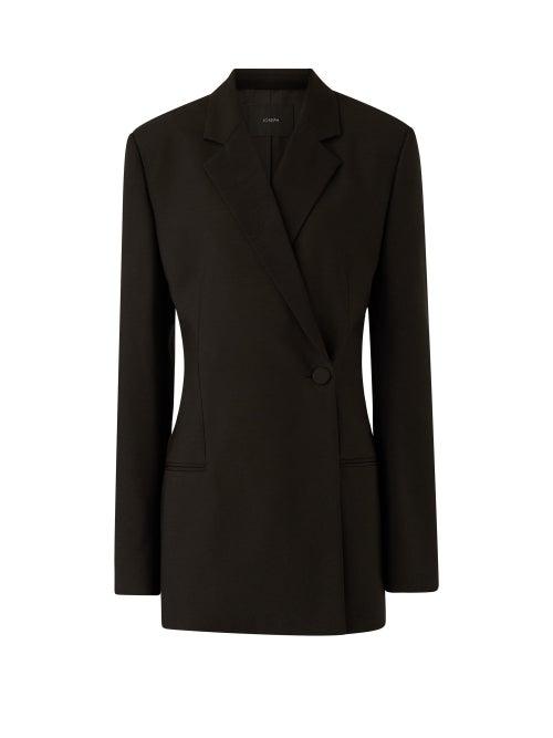 Matchesfashion.com Joseph - Joplin Wrap-front Barathea Jacket - Womens - Black