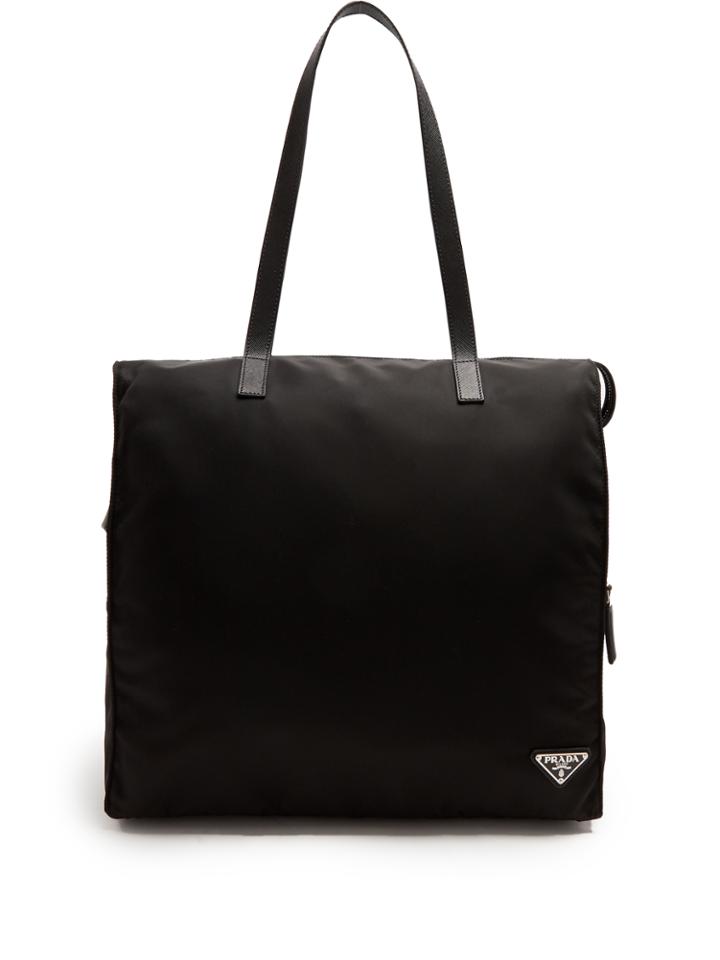 Prada Leather-trimmed Nylon Tote