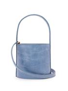 Matchesfashion.com Staud - Bisset Mini Crocodile Embossed Leather Bucket Bag - Womens - Blue