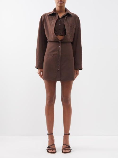 Jacquemus - Baunhilha Cotton-canvas Shirt Dress - Womens - Brown