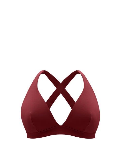 Matchesfashion.com Form And Fold - The Tri Crossover-back D-g Bikini Top - Womens - Red
