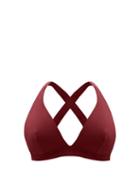 Matchesfashion.com Form And Fold - The Tri Crossover-back D-g Bikini Top - Womens - Red