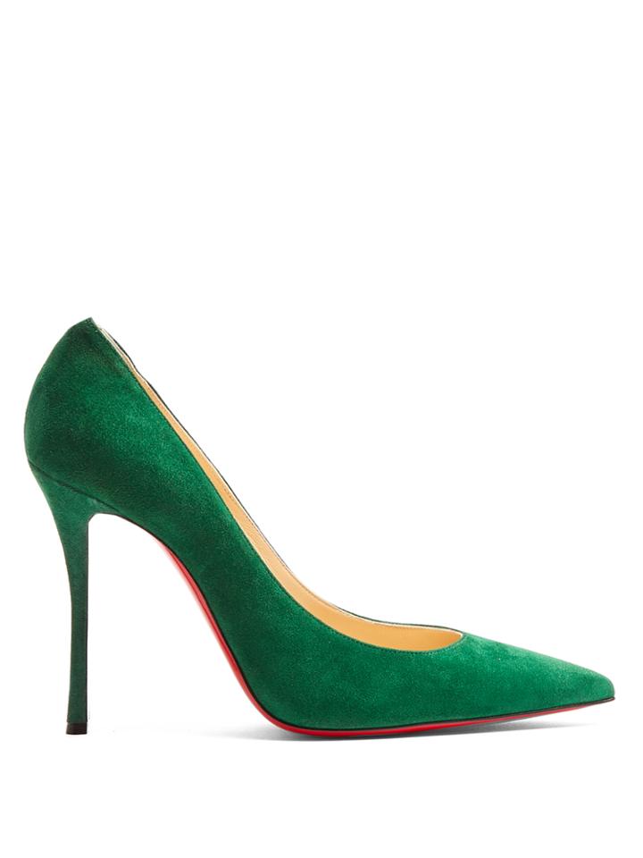 Christian Louboutin Decoltish 100mm Suede Pumps