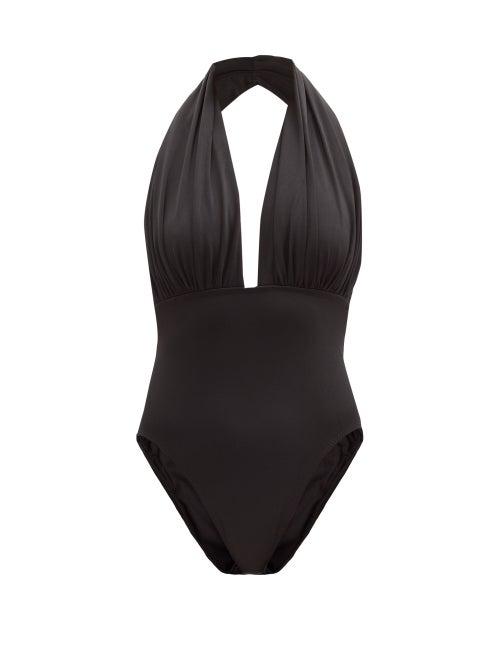 Ladies Beachwear Norma Kamali - Mio Halterneck Swimsuit - Womens - Black