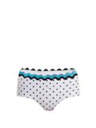 Matchesfashion.com Rye - Sandy Scallop Edged High Rise Bikini Briefs - Womens - White Multi