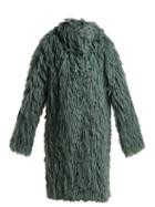 Matchesfashion.com Bottega Veneta - Shaggy Oversized Coat - Womens - Mid Green