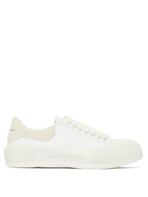 Matchesfashion.com Alexander Mcqueen - Panelled Canvas Trainers - Womens - White