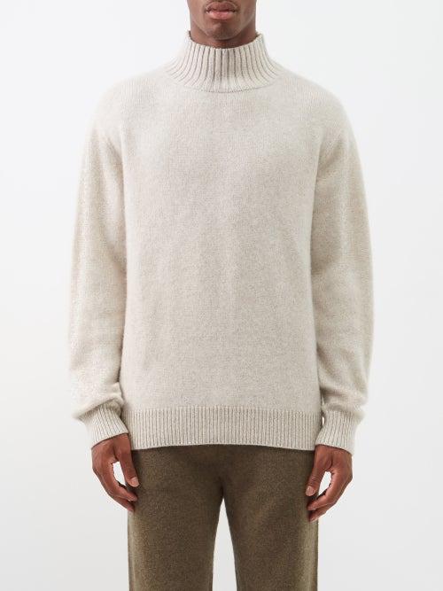 The Elder Statesman - Cashmere Roll-neck Sweater - Mens - White