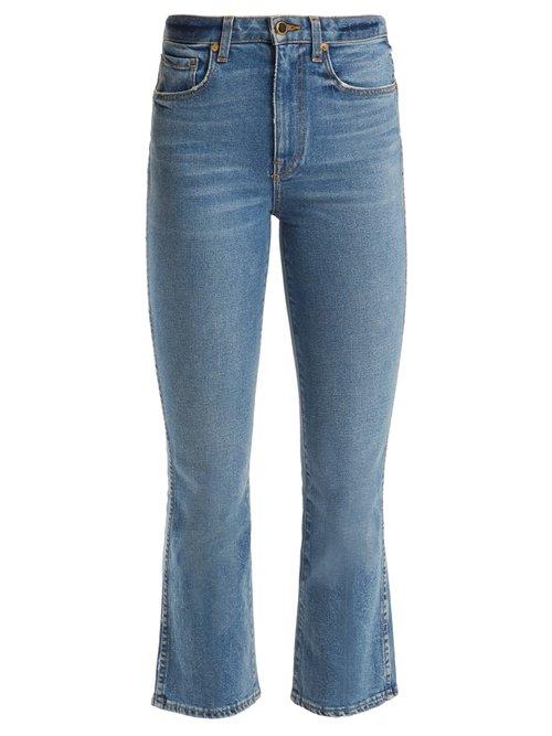 Matchesfashion.com Khaite - Benny Mid Rise Kick Flare Jeans - Womens - Denim