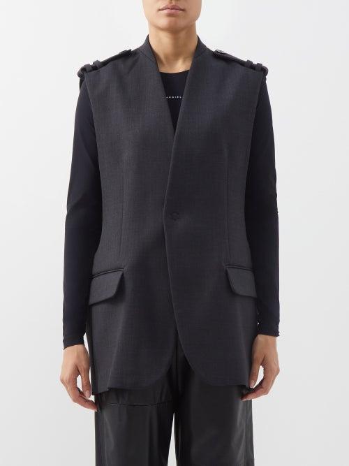 Mm6 Maison Margiela - Tailored Crepe Gilet - Womens - Black