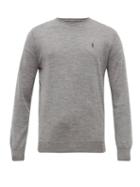 Matchesfashion.com Polo Ralph Lauren - Logo Embroidered Merino Wool Sweater - Mens - Grey