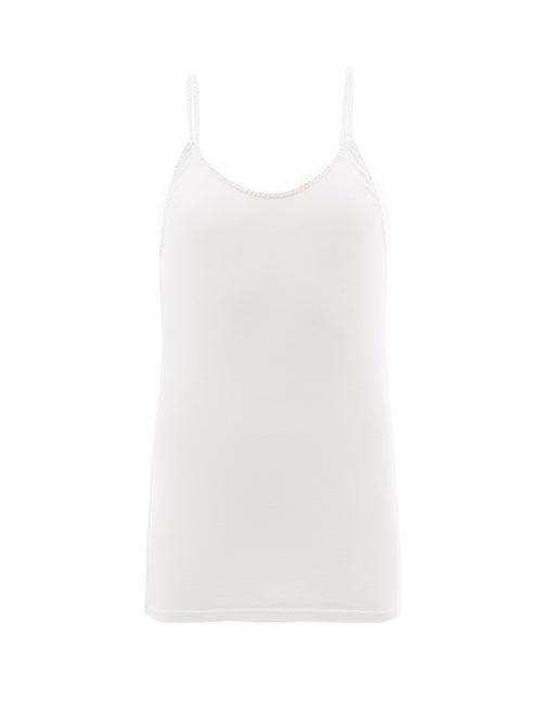 Matchesfashion.com Domi - Rickrack-trim Organic-cotton Blend Jersey Camisole - Womens - White