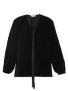 Matchesfashion.com Fil De Vie - Essaouira Tasselled Velvet Blouse - Womens - Black
