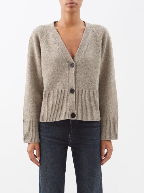 Cefinn - The Courtney V-neck Merino-blend Cardigan - Womens - Taupe