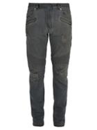 Matchesfashion.com Balmain - Distressed Slim Fit Jeans - Mens - Grey