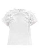 Matchesfashion.com Noir Kei Ninomiya - Bow-trimmed Cotton-jersey T-shirt - Womens - White