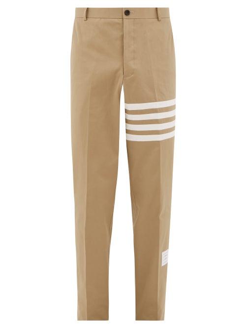 Matchesfashion.com Thom Browne - Four-bar Cotton Chinos - Mens - Camel