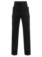 Rick Owens - Brushed Cotton-blend Cargo Trousers - Mens - Black