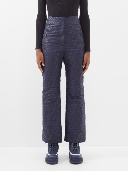Fendi - Ff-print Ski Trousers - Womens - Navy Black