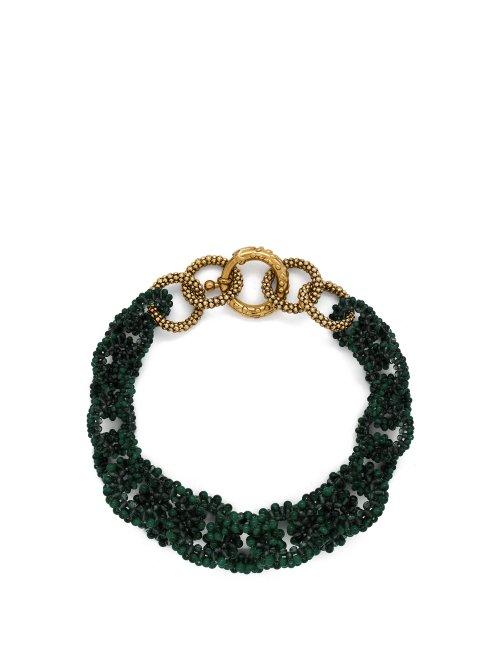 Matchesfashion.com Rosantica By Michela Panero - Carramato Short Beaded Necklace - Womens - Green