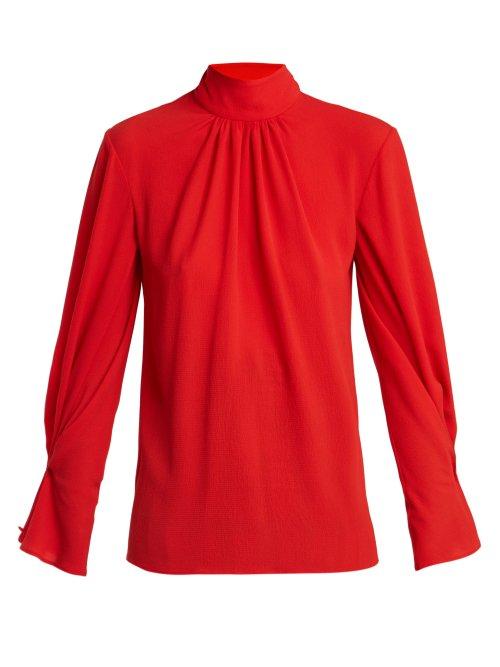 Matchesfashion.com Emilia Wickstead - Venice Crepe Blouse - Womens - Red