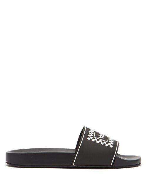 Matchesfashion.com Versace - Logo Debossed Rubber Slides - Mens - Black