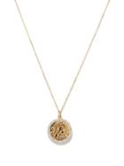 Matchesfashion.com Mateo - Aquarius Large Diamond & 14kt Gold Zodiac Necklace - Womens - Yellow Gold