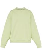Matchesfashion.com Acne Studios - Flogho Crew Neck Cotton Sweatshirt - Mens - Light Green