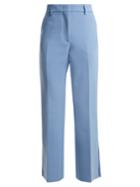 Msgm Mid-rise Flared Crepe Trousers