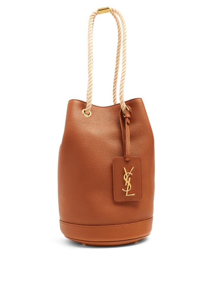 Saint Laurent Seau Grained-leather Bucket Bag