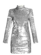 Helmut Lang High-neck Split-sleeved Sequin Mini Dress