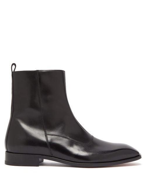 Matchesfashion.com O'keeffe - Parashine Polished Leather Chelsea Boots - Mens - Black