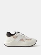 Burberry - Logo-embossed Suede And Mesh Trainers - Mens - White