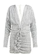 Matchesfashion.com Attico - Ruched Silver Sequinned Mini Dress - Womens - Silver