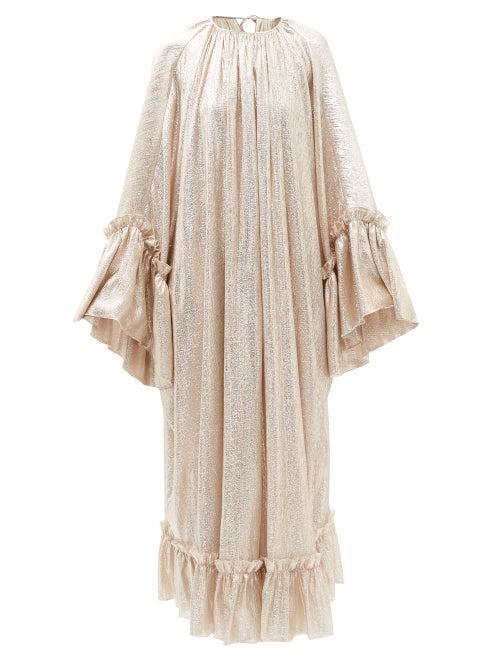 The Vampire's Wife - Susie Spooky Ruffled Wool-blend Lam Gown - Womens - Gold