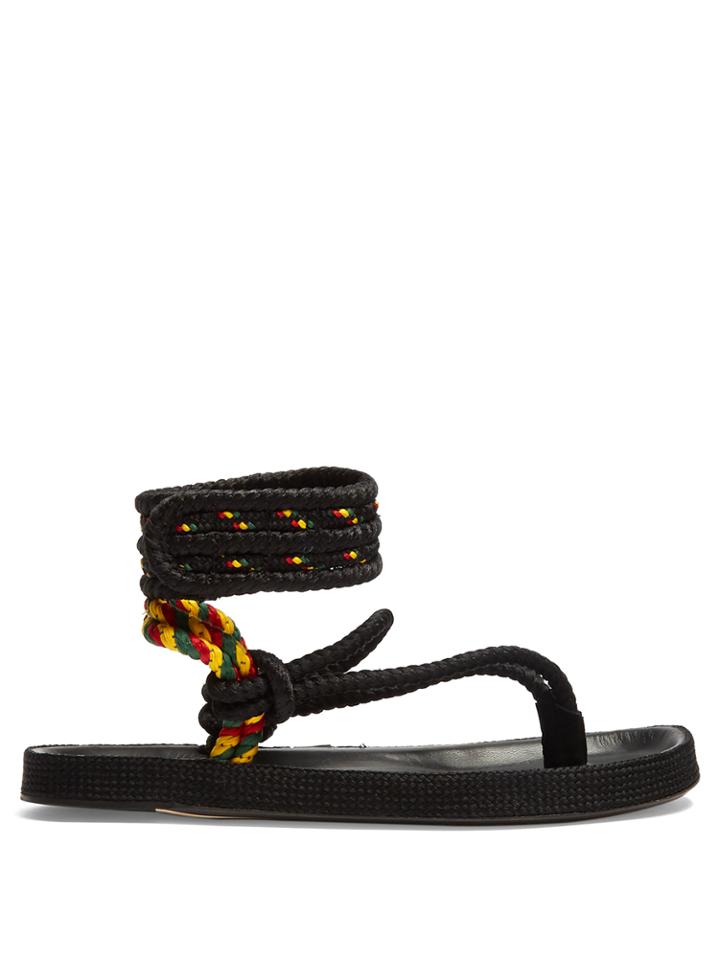 Isabel Marant Epipa Plaited-canvas Velcro-fastening Sandals