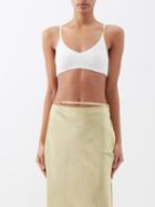 Jacquemus - Logo-hardware Ribbed-knit Bralette - Womens - Ivory