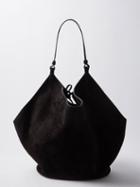 Khaite - Lotus Suede Tote Bag - Womens - Black