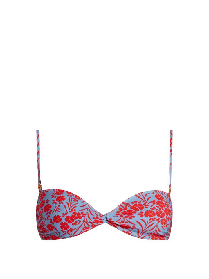 Diane Von Furstenberg Floral-print Bandeau Bikini Top