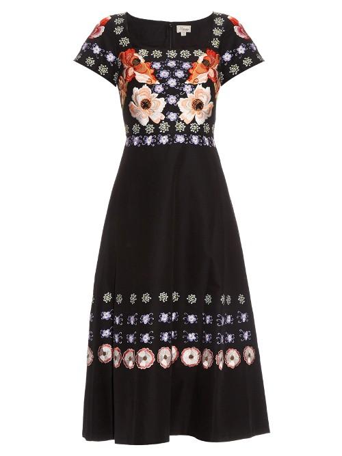 Temperley London Sylvie Cotton And Silk-blend Midi Dress