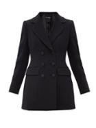 Matchesfashion.com Dolce & Gabbana - Double-breasted Grain-de-poudre Jacket - Womens - Black