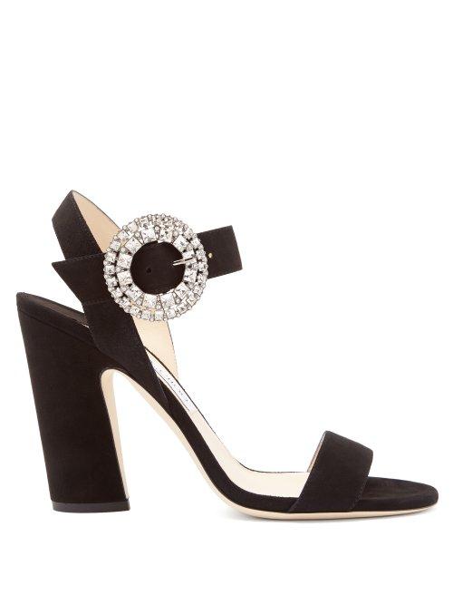 Matchesfashion.com Jimmy Choo - Mischa 100 Suede Sandals - Womens - Black