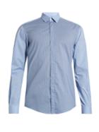Lanvin Single-cuff Contrast-check Cotton Shirt